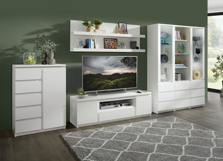 Woonwanden - wandmeubel in modern design, in Farbe WEISS Ansicht 1