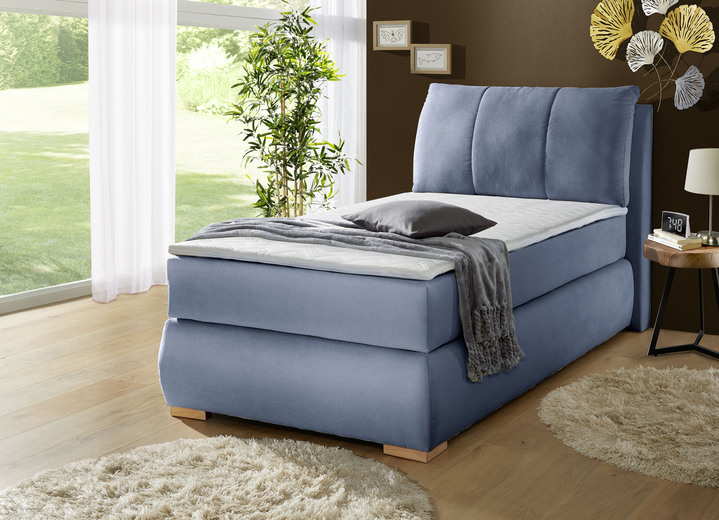 Boxspringbetten - Boxspringbett 100x200, in Farbe BLAU Ansicht 1