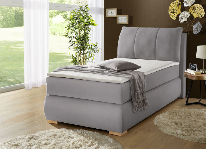 Boxspringbetten - Boxspringbett 100x200, in Farbe GRAU Ansicht 1