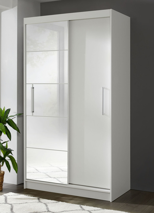 Schlafzimmerschränke - Schwebetürenschrank, in Farbe WEISS Ansicht 1