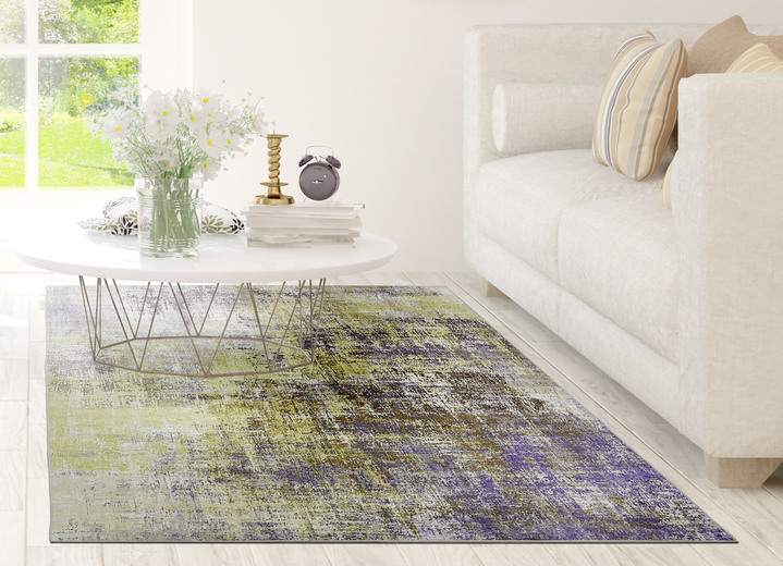 Modern - Brug, in Größe 113 (vloerkleed, 80 x 150 cm) bis 282 (Tapijt, 200 x 290 cm), in Farbe GRÜN-LILA Ansicht 1