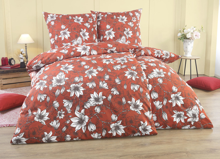 Beddengoed - Beddengoedset in renforcé-kwaliteit, in Größe 111 (40/80 cm + 135/200 cm) bis 115 (80/80 cm + 155/220 cm), in Farbe BORDEAUX Ansicht 1