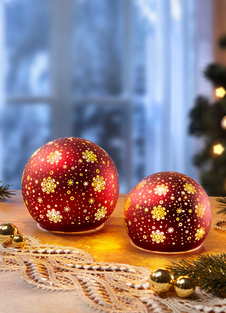 Verlichte ballen, set van 2