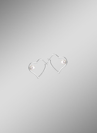Oorringen met hartje zilver 925/-