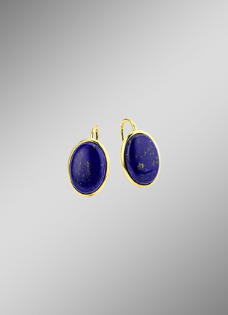 Vergulde oorbellen met lapis lazuli