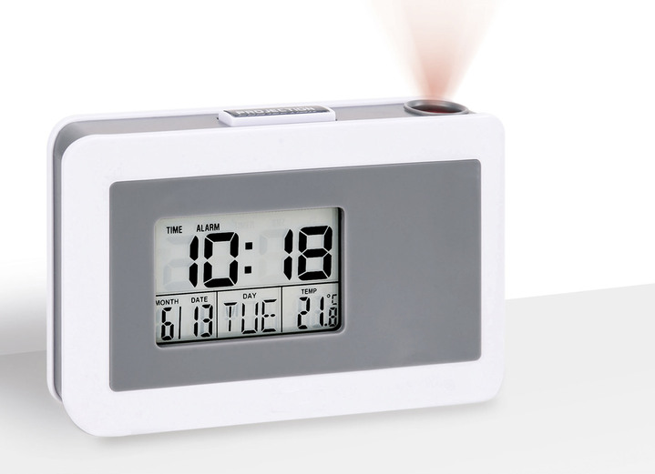 Praktische hulpmiddelen - Kwarts projectie wekker, in Farbe WEISS