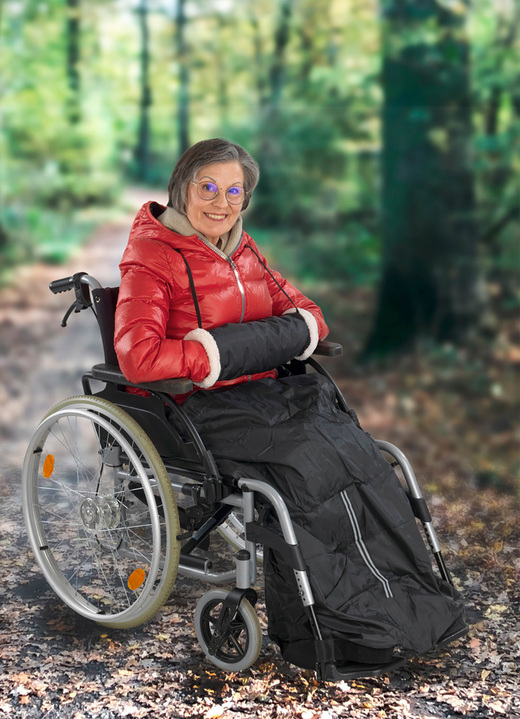 Warmte & ontspanning - Handwarmer met binnenbont, in Farbe SCHWARZ Ansicht 1