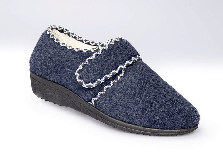 Huisschoenen - Slippers, in Größe 036 bis 042, in Farbe MARINE Ansicht 1