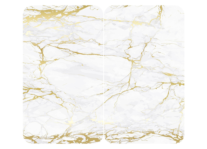 Huishoudhulpjes - Afdekplaat voor het fornuis, in Farbe MARMOR GOLD, in Ausführung Afdekplaten fornuis, set van 2 Ansicht 1