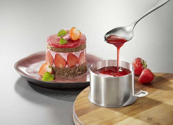 Huishoudhulpjes - Stoneline dessert- en serveerringen gemaakt van roestvrij staal, in Farbe GRAU, in Ausführung rond Ansicht 1