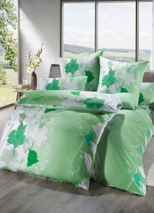 Beddengoed - Peach Touch beddengoedset, in Größe 111 (40/80 cm + 135/200 cm) bis 912 (10-delige set: 2x 40/40 cm + 2x 40/80 cm + 2x 80/80 cm + 2x 135/200 cm + 2x hoeslaken 100/200 cm), in Farbe GRÜN Ansicht 1