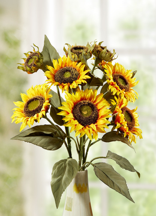 Kunst- & textielplanten - Zonnebloemtak, in Farbe GEEL-ORANJE