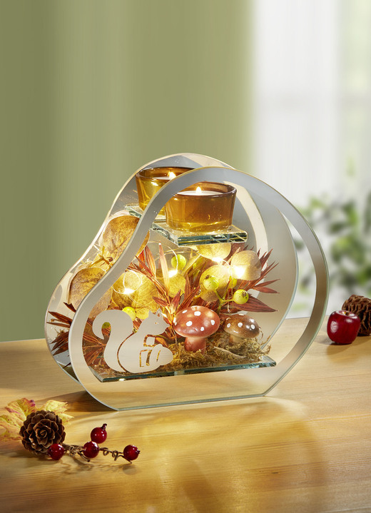 Wohnaccessoires - Beleuchteter Glas-Teelichthalter, in Farbe BRAUN