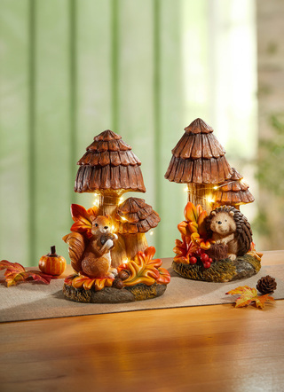 Verlichte herfstpaddestoel Verlichte herfstpaddestoel - eekhoorn