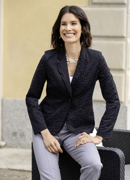 Gelegenheidsblouses - Blouseblazer met katoen Gelegenheidsblouses - Blouseblazer met katoen, in Größe 036 bis 050, in Farbe SCHWARZ