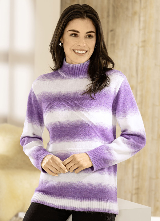 Lange mouw - Trui met kleurverloop Lange mouw - Trui met kleurverloop, in Größe L(44/46) bis XS (32/34), in Farbe LILAC ECRU