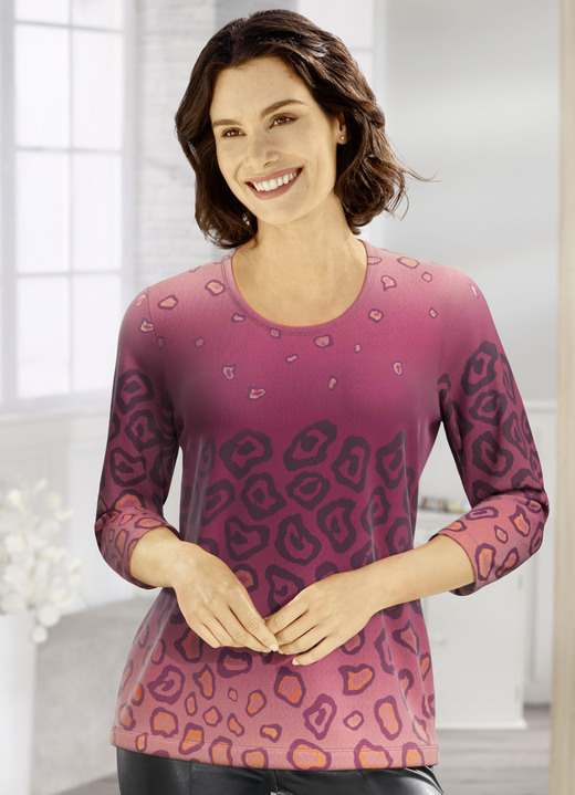 Klaus Modelle - Pullover, in Größe 038 bis 054, in Farbe BEERE-PFIRSICH-MULTICOLOR