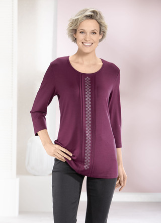 Shirt met plooien in 2 kleuren