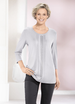 Shirt met plooien in 2 kleuren