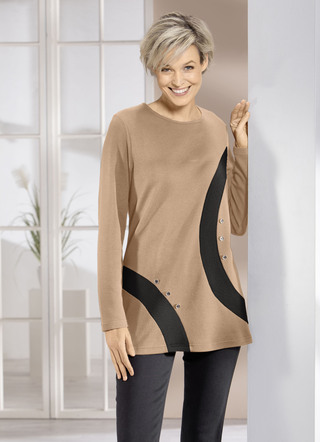 Sweatshirt met contrasterende inzetstukken in 2 kleuren