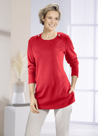 Sweatshirt met decoratieve knopen in 2 kleuren