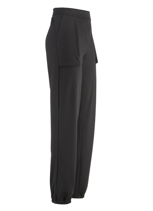 Broeken met elastische band - Wijde pull-on broek Broeken met elastische band - Wijde pull-on broek, in Größe 018 bis 052, in Farbe ZWART