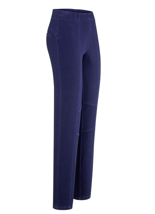 Broeken met elastische band - jersey broek in denim look Broeken met elastische band - jersey broek in denim look, in Größe 018 bis 052, in Farbe DUNKELBLAU