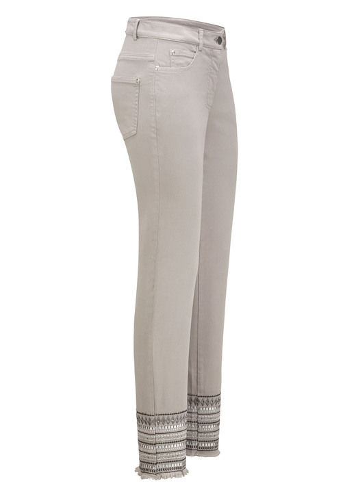 Broeken - Broek met uitgebreid borduurwerk in etnische stijl Broeken - Broek met uitgebreid borduurwerk in etnische stijl, in Größe 017 bis 050, in Farbe GRAU