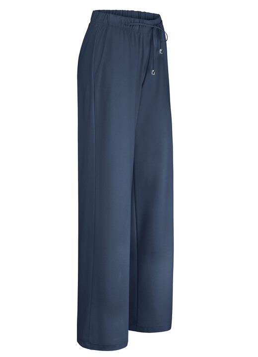 Broeken met elastische band - Trendy broek in een modieuze wijdte Broeken met elastische band - Trendy broek in een modieuze wijdte, in Größe 018 bis 052, in Farbe MARINE