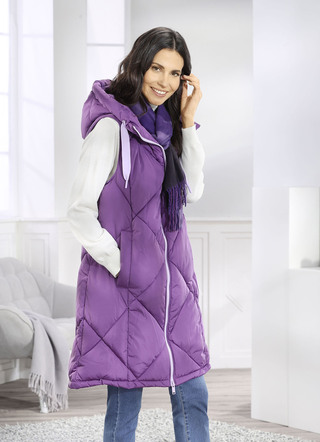 Lang vest met vaste capuchon