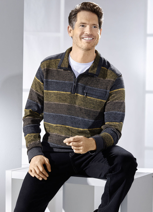 Sweatshirts - Troyer, in Größe 3XL (64/66) bis XXL (60/62), in Farbe MESSING-ANTHRAZIT-GRAU Ansicht 1