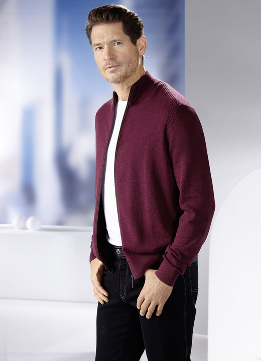 Strickjacken - Jacke, in Größe 3XL(60) bis XXL(56/58), in Farbe BORDEAUX MELIERT Ansicht 1