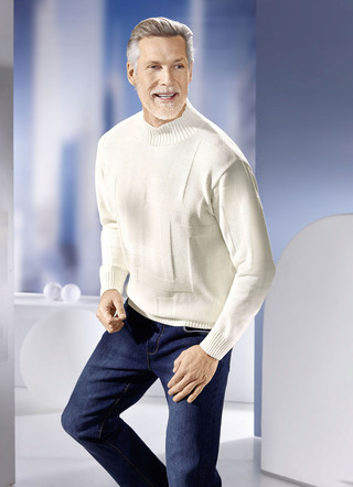 Pullover met een gestructureerd dessin in 3 kleuren