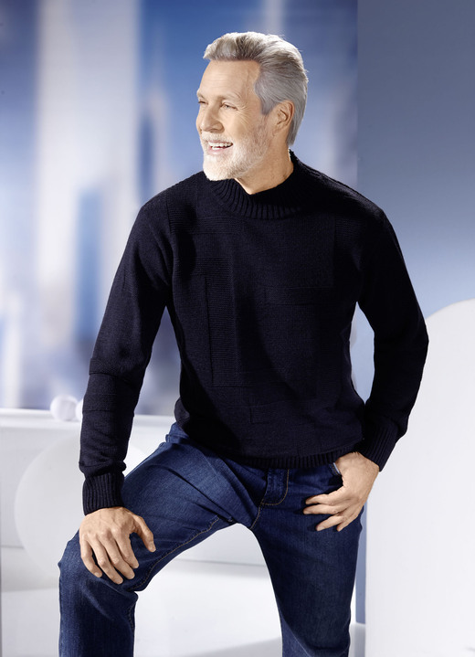 Uni - Pullover, in Größe 046 bis 062, in Farbe MARINE Ansicht 1
