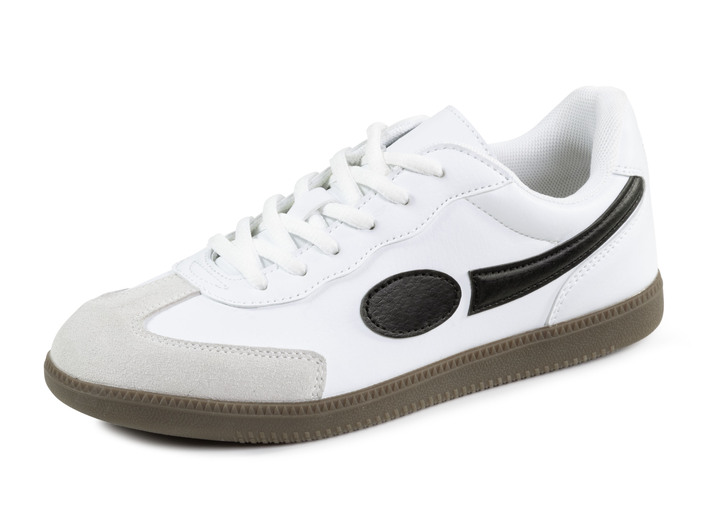 Slipper & Schnürschuhe - Sneaker, in Größe 040 bis 046, in Farbe WEISS-SCHWARZ Ansicht 1