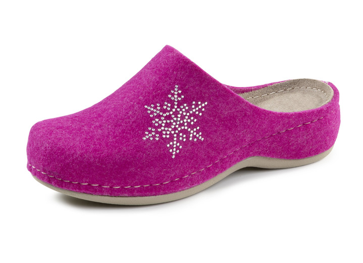 Huisschoenen - Laurina pantoffels met slimme klinknagels, in Größe 036 bis 042, in Farbe PINK Ansicht 1