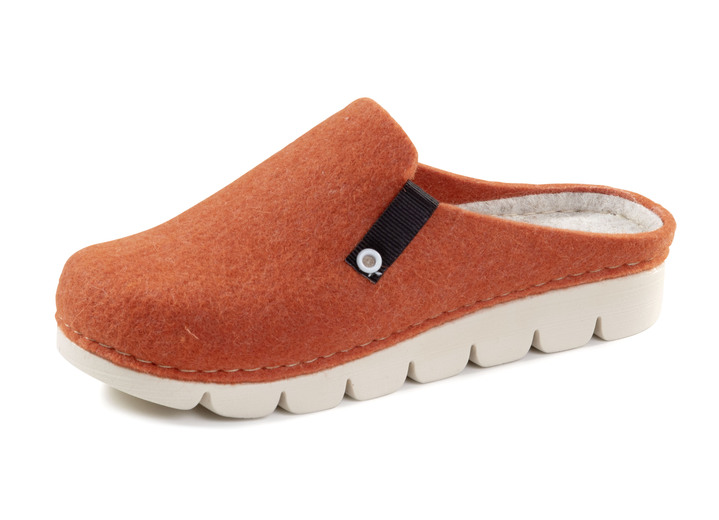 Huisschoenen - Laurina, trendy damespantoffels, breedte G, met anatomisch gevormd voetbed, in Größe 036 bis 042, in Farbe ORANJE Ansicht 1
