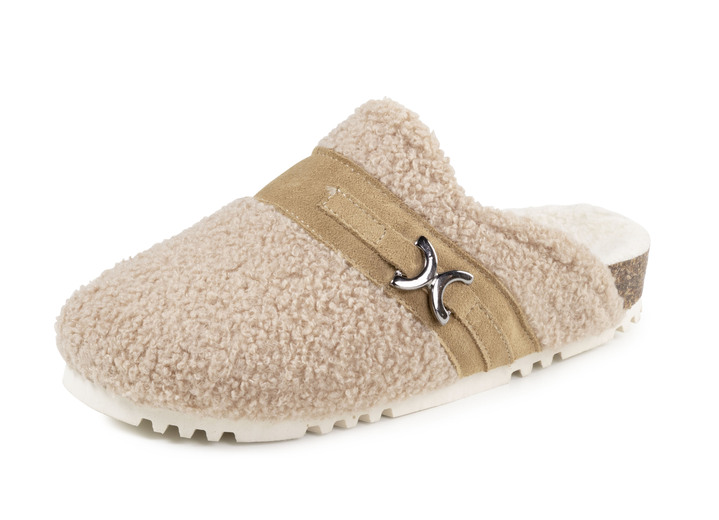 Hausschuhe - Pantoffeln, in Größe 036 bis 042, in Farbe SANDBEIGE Ansicht 1