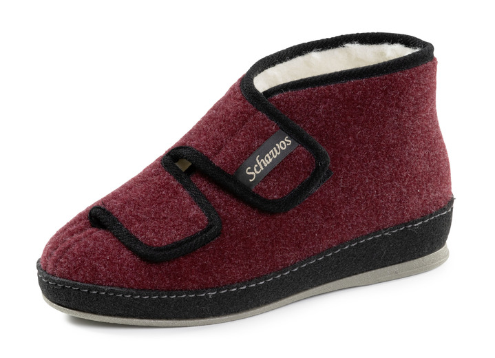 Hausschuhe - Stiefeletten, in Größe 036 bis 042, in Farbe BORDEAUX-SCHWARZ Ansicht 1