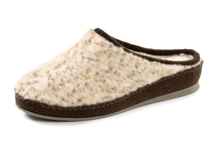 Hausschuhe - Pantoffeln, in Größe 036 bis 042, in Farbe BEIGE-BRAUN Ansicht 1