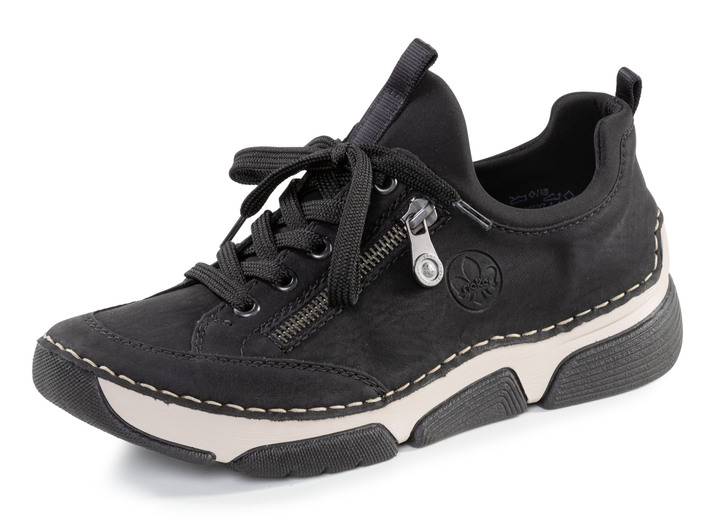 Instappers & veterschoenen - Rieker sneakers gemaakt van gearceerd synthetisch en textiel, in Größe 036 bis 042, in Farbe SCHWARZ Ansicht 1