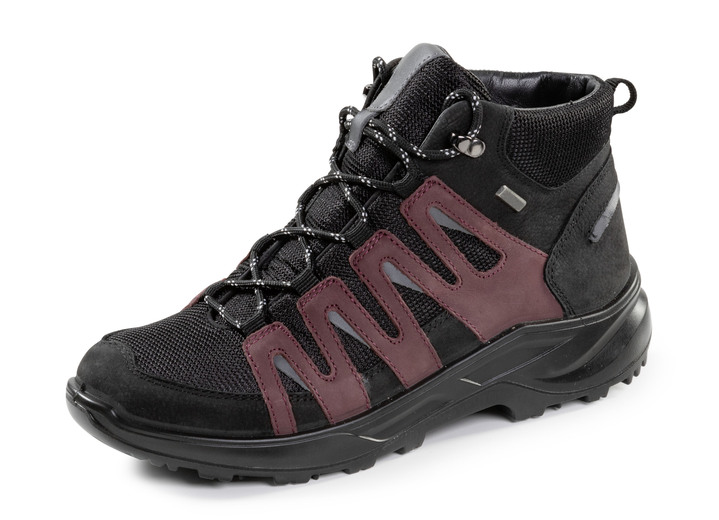 Schuhe - Schnür-Booties, in Größe 036 bis 042, in Farbe SCHWARZ-BORDEAUX Ansicht 1