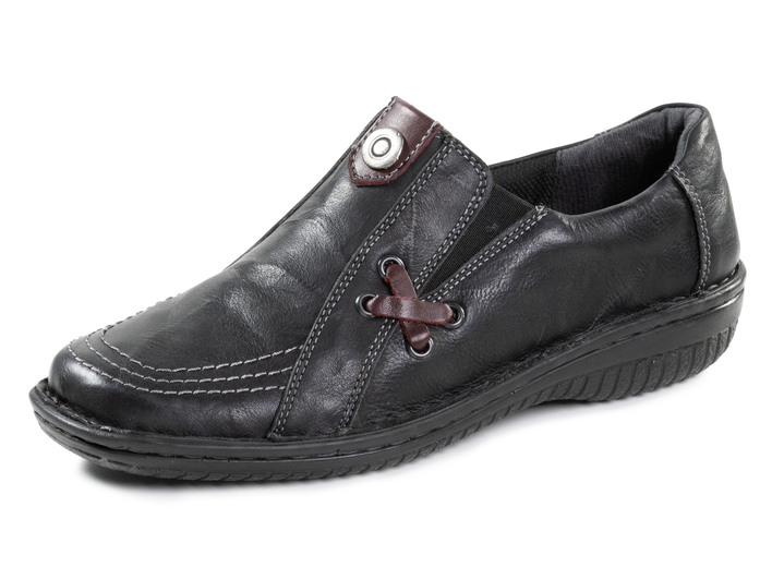 Elena Eden - Slipper, in Größe 036 bis 042, in Farbe SCHWARZ-BURGUND Ansicht 1