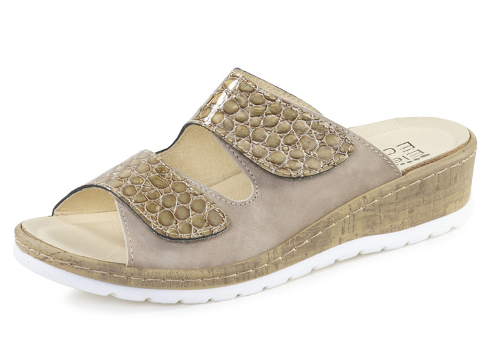 Sandalen & slippers - ELENA EDEN, comfortabele damesmuiltjes, breedte H, met uitneembaar voetbed, in Größe 036 bis 042, in Farbe TAUPE Ansicht 1