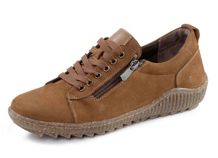 Instappers & veterschoenen - ELENA EDEN veterschoen met ritssluiting aan de zijkant, in Größe 036 bis 041, in Farbe BRUIN Ansicht 1