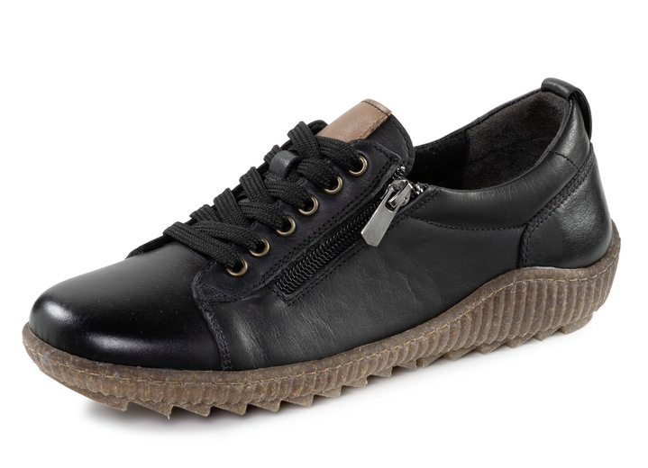 Instappers & veterschoenen - ELENA EDEN veterschoen met ritssluiting aan de zijkant, in Größe 036 bis 041, in Farbe ZWART Ansicht 1