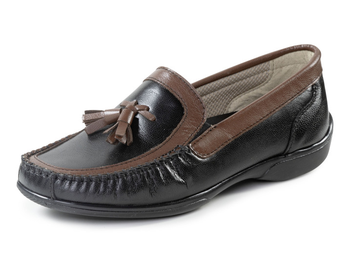 Slipper & Schnürschuhe - Slipper, in Größe 036 bis 042, in Farbe SCHWARZ-BRAUN Ansicht 1