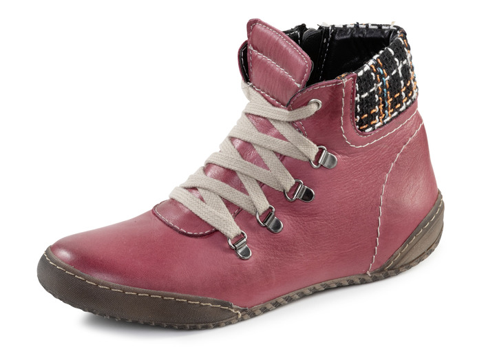 Stiefel & Stiefeletten - Schnür-Booties, in Größe 036 bis 041, in Farbe GRANATROT Ansicht 1