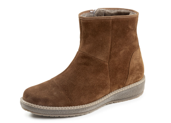 Laarzen & laarsjes - Waldläufer, gevoerde dameslaarzen, winterschoenen, breedte H, met lamsvacht, in Größe 4 1/2 bis 9, in Farbe COGNAC Ansicht 1