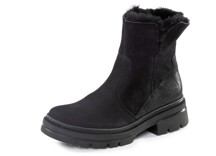Schoenen - Waldläufer enkellaarzen van rundnubuckleer, in Größe 3 1/2 bis 8, in Farbe ZWART Ansicht 1